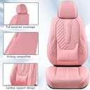 Coverado Seat Covers Front Seats, Car Seat Cover Protector with Lumbar Support, Waterproof Car Seat Cushion, Leather Seat Covers Carseat Cover Universal Fit for Most Cars(Pink)