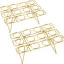 Patelai 2 Pack Ice Cream Cone Baking Racks 12-cavity Cupcake Cone Holders Cupcakes Display Stands Cooling Racks for Home Kitchen Baking Cooking Ice Cream Tools Supplies(Gold)