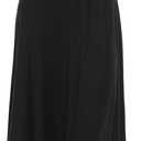 iconic luxe Women's Long Sleeve A-Line Fit and Flare Midi Dress Formal Casual (X-Large, Black)