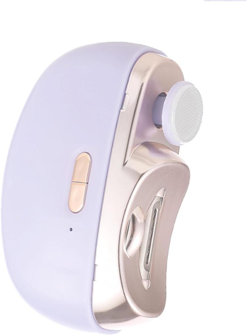 Electric Nail Clippers for Seniors,2026 New 3-In-1 Easyclip Smart Nail Clipper for Baby and Adults,Automatic Electric Nail Clipper With Polishing and LED Light,Suitable for Fingernail Toenails(Purple)