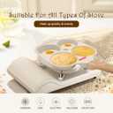 Egg Pan Fried Egg Pan, Egg Frying Pan with Lid Nonstick 4 Cups Pancake Pan Aluminium Alloy Cooker for Breakfast, Gas Stove & Induction Compatible (White)