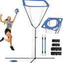 Volleyball Setter Trainer Net  Adjustable Height & Angle Training Equipment with Resistance Bands | Pro Blue Edition for Coaches, Teams & Setters