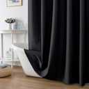 OWENIE Black Shower Curtain for Bathroom 84 Inches Eatra Long, Elegant 3D Embossed Textured Cloth Waffle Shower Curtain, Modern Luxury Hotel Style, Water Repellent, Machine Washable, 72X84, Black