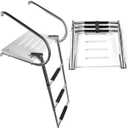 MARINE CITY Stainless Steel 3 Step I/ B Swim Platform Ladder Powersports Harbour Telescoping Boat Ladder Electro-Polished Rails with 3 Anti-Slip Footsteps with Fine Finish for Boats Marine Ships