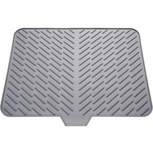 Silicone Drying Mat, 23"X17" With Built-in Drain Lip,Heat-Resistant,Eco-friendly,Hygienic Drying Pad,Leak-Proof and Non-Slip,Silicone Dish Drying Mat for Kitchen Counter or Sink（Gray 23X17）