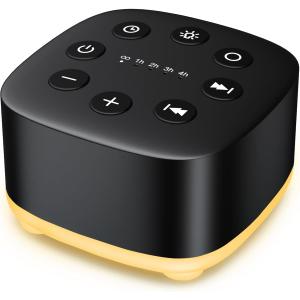 Meditation White Noise Sound Machine 30 Soothing Sounds with 32 Volume Control 12 Night Light 5 Timers Portable Sleep Machine for Travel Powered by AC or USB Sleep Therapy for Baby Kids Adults (Black)