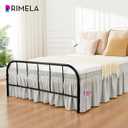 RIMELA Light Grey Bed Skirt with Split Corners King Size 15 Inch Drop, Wrap Around Elastic Bedskirt, Dust Ruffle for Adjustable Bed Base Machine Washable Easy to Install Bed Skirts