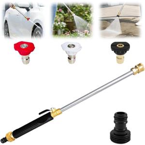 Jet Nozzle Power Washer for Garden, Upgraded Jet Nozzle for Garden Hose Power Washer with 3 High-Pressure Nozzles, High Pressure Washer Tools for Car Garden Home Cleaning