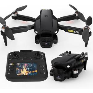 Brushless Motor Drone with LCD Screen Remote Control Drone for Beginners Drones with Camera Foldable RC Quadcopter for Adults TD12LCD