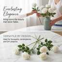 52pcs Ivory Roses Artificial Flowers Ivory White Roses Fake Flowers Silk Roses with Stems for DIY Wedding Bouquets Bridal Shower Centerpieces Arrangements Party Decorations