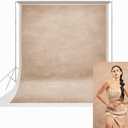 UrcTepics 6x8ft Beige Abstract Textured Professional Photography Backdrop Fabric for Studio, Portraits, Headshot, Event.