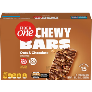 Fiber One Chewy Bar, Oats and Chocolate, 15 Fiber Bars Mega Pack, 5.2 oz (EXP 02/20/27)