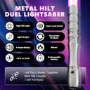 Dueling Lightsaber for Adults,Rechargeable Metal Hilt,4 Modes & Sounds Light Saber,Age 5 6 7 8 9 10 11 12 13 Toys for Kids,Cosplay,Family Days,Brithday Gift (Pinkish-Purple), silver hilt