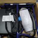 Medline Rollator Walker with Seat, Steel Rolling Walker with 6-inch Wheels Supports up to 350 lbs, Medical Walker, Blue
