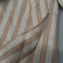 jinchan Tie Up Linen Textured Striped Bow Tie Curtain for Kitchen Bathroom Rod Pocket Pinstripe Valance Window Treatments Ticking Stripe Pull Cord Valance 1 Panel 18 Inch Tan on Linen