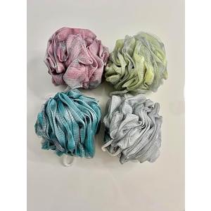 Exfoliating Bath Sponge Pack of 4, XL Size (126g Each), Assorted Colors