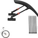 Bike Fenders 700C Front and Rear Quick Release Easy to Install Adjustable Lightweight Road Bicycle Fenders with 3 Mode Light (Front)