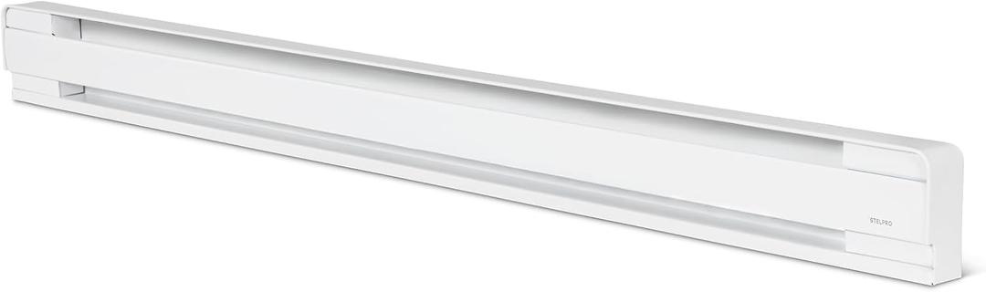 Stelpro Brava Electric Baseboard Heater  1500W / 240V (1125W / 208V)  72 L  5 7/8 H  Rounded Corners  Durable Steel Convection Heater for Comfortable Heating (AB61502W)  White