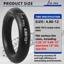 AR-PRO Replacement 4.80-12" Heavy-Duty Inner Tubes for ATVs, Lawn and Garden Trailer, Mower, Tractor, Truck and More R12" Tires - with TR13 Valve Stems - Made from Durable Butyl Rubber (2-Pack)