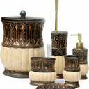 6 Pieces Pumkins Bathroom Accessories Set Including Trash Can, Cup, Toothbrush Holders, Soap Dishes, Soap Dispenser and Toilet Brush, Home Decoration, Retro Style