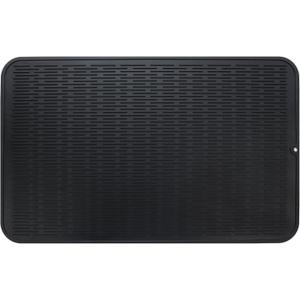 Silicone Dish Drying Mat for Multiple Usage,Easy clean,Eco-friendly,Heat-resistant Silicone Mat for Kitchen Counter or Sink,Refrigerator or Drawer Liner Black 3XL 28 inches x 18 inches