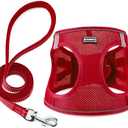Dog Harness with Leash Set, No Pull Adjustable Reflective Step-in Puppy Pet Vest Harnesses for SmallDogs and Cats,Red