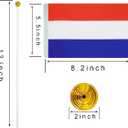 WXTWK 12 Pack Netherlands Flag Dutch Desk Flag Small Mini Netherlands Table Flags With Stand Base,Home Office Festival Events Celebration Decorations