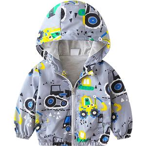 FYMNSI Toddler Baby Boys Girls Hooded Jacket Windbreaker Lightweight Dinosaur Print Coat Autumn Long Sleeve Windproof Outwear, Size 120