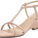 TEAIEUI Women's Wedge Sandals Strappy Heels for Women Comfort Wedges Ankle Strap Square Open Toe Heel Evening Wedding Dress Shoes, Size: 11