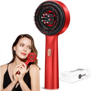 3 in 1 Hair Oil Applicator,Head Massager Scalp,Scalp Massager Hair Growth,Electric Scalp Massager Brush,Ipx7 Waterproof,Hair Scrubber Scalp Massage Tool for Home and Travel Use,Gift,Red