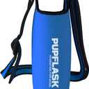 Tuff Pupper PupFlask Insulated Neoprene Dog Water Bottle Holder Sling with Wide Adjustable Shoulder Strap, Great for Travel, Walking, Hiking, Portable Pet Water Bottle Holder (40 OZ, Nebulas Blue)