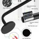 2 Pack Magnetic Curtain Rod for Metal Doors, French Door Curtain Rods Adjustable from 17 to 30 Inch, 3/8 Inch Diameter, Magnetic Cafe Curtains Rod, No Tool and Easy Installation, Black