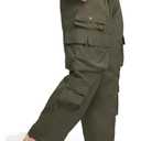 Mens Casual Pants Hiking Pants Cargo Pants Loose Elastic Waist Running Joggers Outdoor Pants (42, Olive Drab)