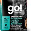 5 x Go! Solutions Carnivore, Grain-Free, Protein Rich Wet Dog Food, Chicken, Turkey and Duck Stew, 12.5 oz (EXP 10/30/25)