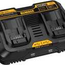 DEWALT 12/20V MAX Battery Charger, Corded, Dual Charging Station, 2-USB Ports Included (DCB102)