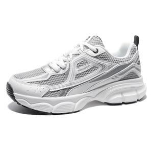 BAASPLOA Women's Chunky Fashion Sneakers Casual Sports Shoes Mesh Breathable Athletic Gym Workout Tennis Shoe Platform Thick Walking Shoes B-Grey, 5.5