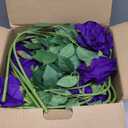 50pcs Purple Roses Artificial Flowers Bulk,Fake Roses Silk Flower with Stems Realistic Flowers for Wedding Centerpiece Home Party Decor
