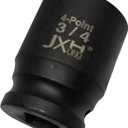 1/2" Drive 3/4" 4-Point Square Socket, Heat Treated Cr-V Alloy Steel