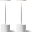 Kakanuo White Cordless Lamp Set, Rechargeable Lamp, 3 Color Temperature, LED Outdoor Wireless Lamps, Battery Operated Lamps, Stepless Dimmable, Touch Control (2 Pack)