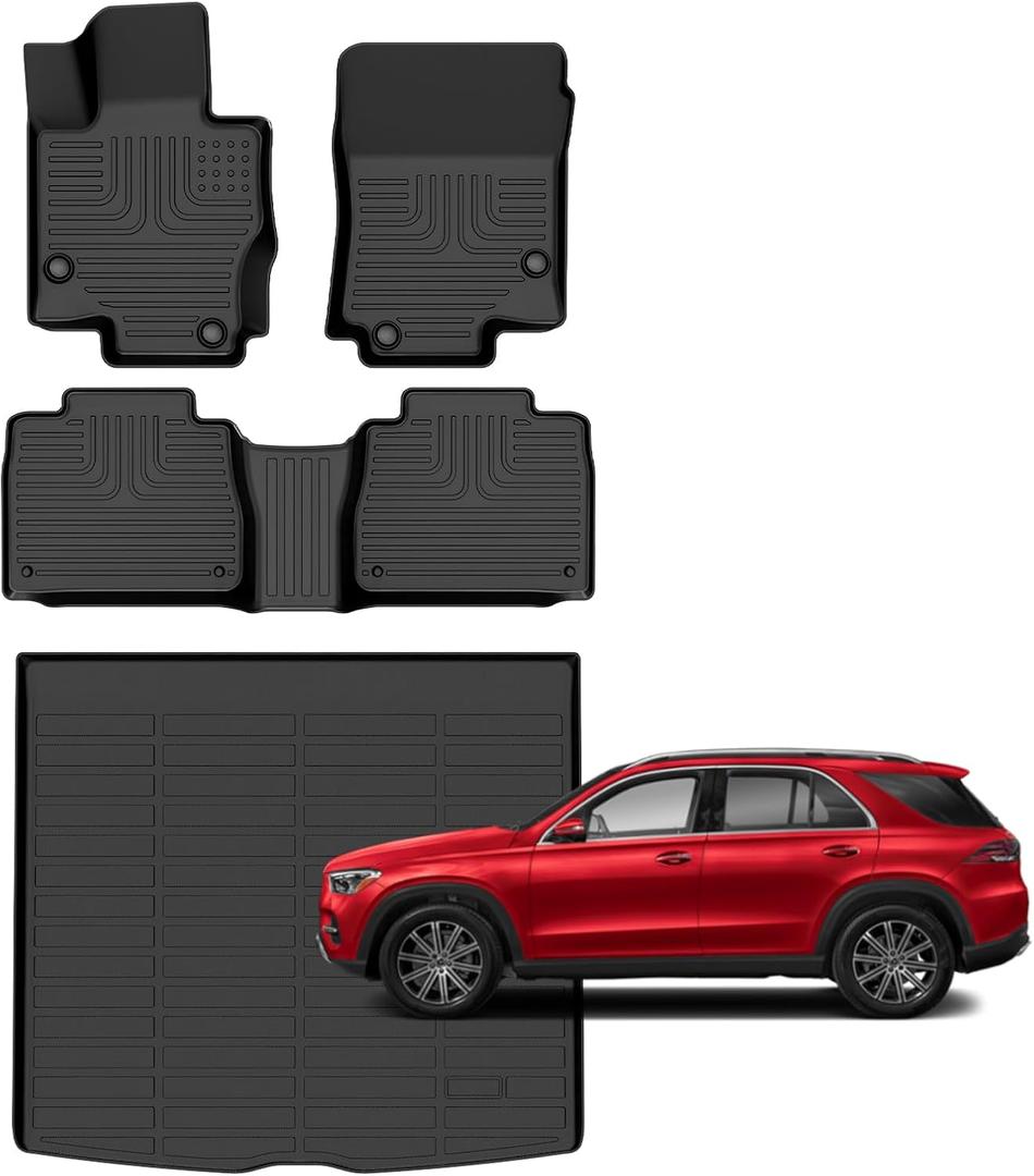 for Mercedes Benz GLE 350GLE 450 (Not Coupe/AMG) Floor Mats 2026-2020,Car Mats for Mercedes Benz GLE All Weather Anti-Slip Floor Mats Cargo Liner Accessories