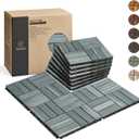 THYOI Premium Deck Tiles, Patio Flooring - Outdoor Waterproof Acacia Wood Tiles for All Weather Use - Balcony, Backyard, Indoor & Outdoor (Square Ft) (10, Grey, S)