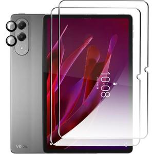 for Lenovo Yoga Tab 11.1 Inch Tablet 2025 Screen Protector with Camera Lens Protector,Tempered Glass Film,HD Clear,Anti-Scratch,Bubble Free (2+2 Pack)