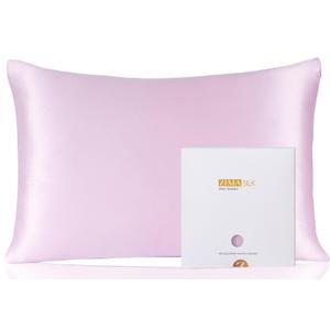 ZIMASILK 100% Pure Mulberry Silk Pillowcase for Hair and Skin Health,Soft and Smooth,Both Sides Premium Grade 6A Silk,600 Thread Count,with Hidden Zipper,1pc(Standard 20''x26'',Light Purple)