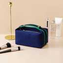 Fammart Travel Makeup Bag, Waterproof Canvas Cosmetic Bag Make Up Organizer Case for Women, Large Toiletry Bag Skincare Pouch for Toiletries Accessories Brushes