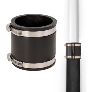 Fernco P1056-3/250 3-in. x 2.5-in. Cast Iron, Plastic and Steel Pipe Flexible Reducer Coupling Connector Adapter in Black
