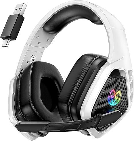 Wireless Gaming Headset for PC, Ps5, Ps4, 2.4 Ghz USB & Type-C Gaming Headphones with Microphone, 30H Battery Bluetooth Headphones for Switch, Laptop, Mobile, Mac