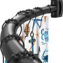 Black Curved Shower Curtain Rod 33-78 Inches Adjustable Splicing Design Need To Drill Shower Rods Curved Round Bowed Rust proof, Premium Stainless Steel Shower Curtain Rod for Bathroom, Bathtub, Stall