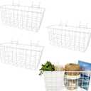 G.CORE Pack of 4 Pegboard Baskets, Metal Shelves Hooks to 1/8" 1/4" Peg Boards, Peg Board Baskets Bins Set - Organize Tools Workbench Accessories Garage Storage Wall Mount Organizer Attachments (Medium, White)