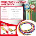 2026 Upgrade 29986 Plus II 1/4 HVAC Hose with Compact Ball Valve. Refrigerant Hose with Standard 1/4 Flare Fittings, 800 PSI Working Pressure for Common Refrigerants. 72, Yellow/Red/Blue (3-Pack)