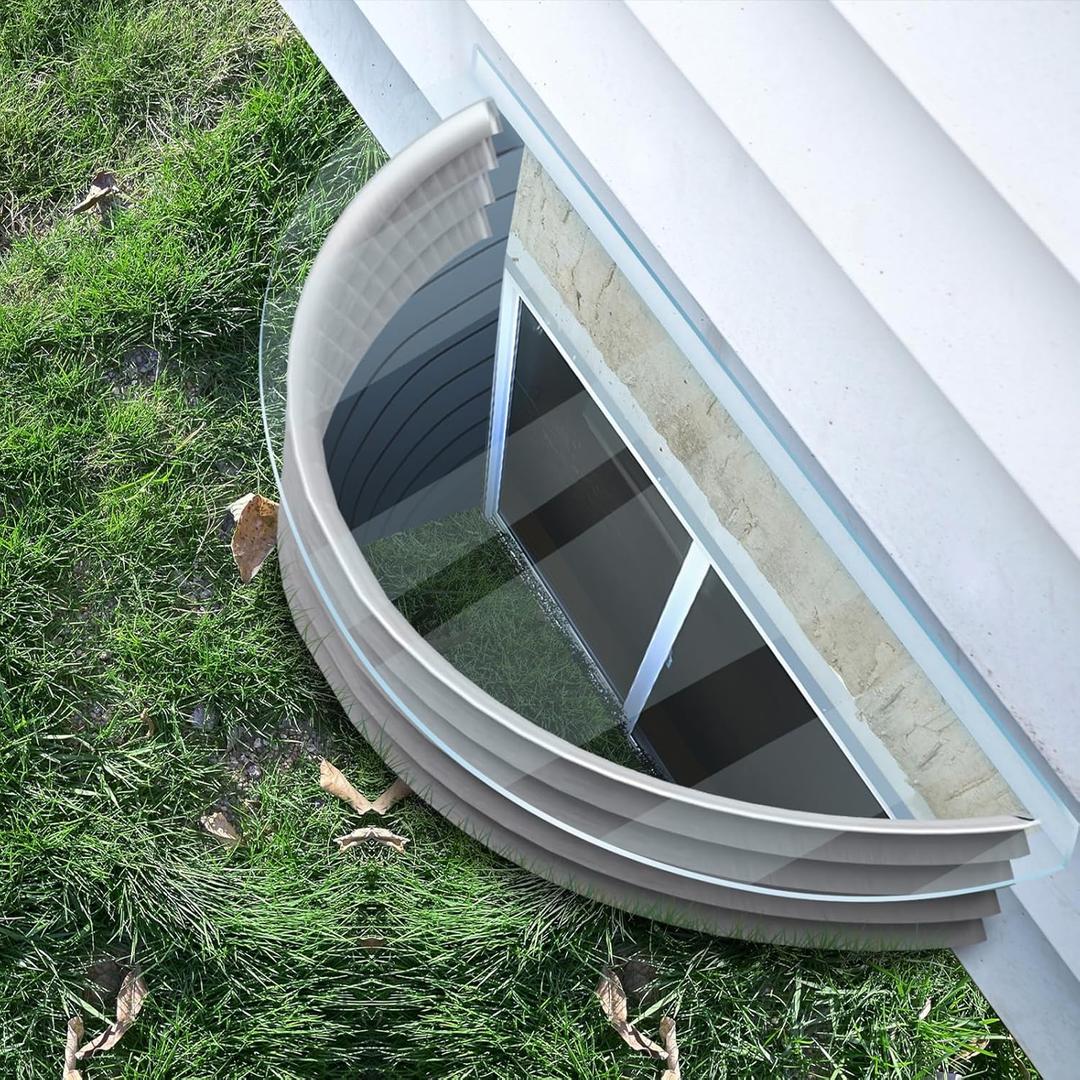 Polycarbonate Window Well Cover Clear, UV Resistant Basement Window Well Covers Outside,Heavy-Duty Window Well Covers Protects Against Debris,Snow & Rain,Crystal Clear Covering for Window(39"L X 16"W)